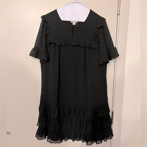 J. Crew Point Sur black ruffled dress